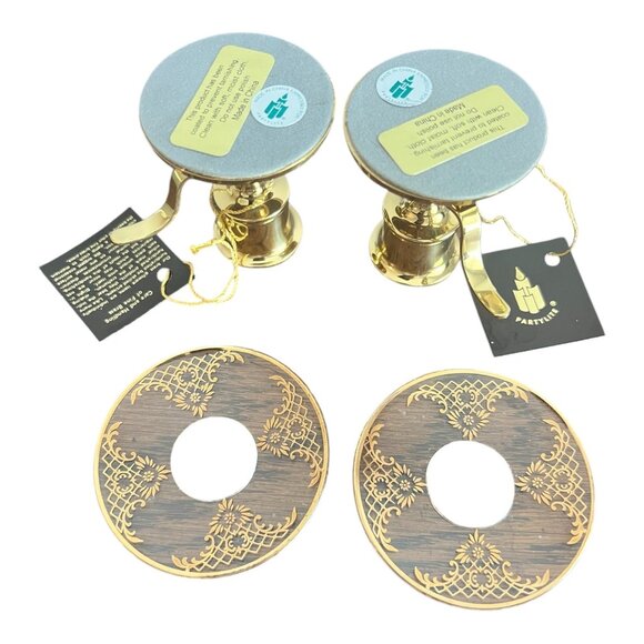 Partylite Newbury Gift Set Fine Brass Candle Holders & Candlesticks Plates P9510 - Picture 7 of 13